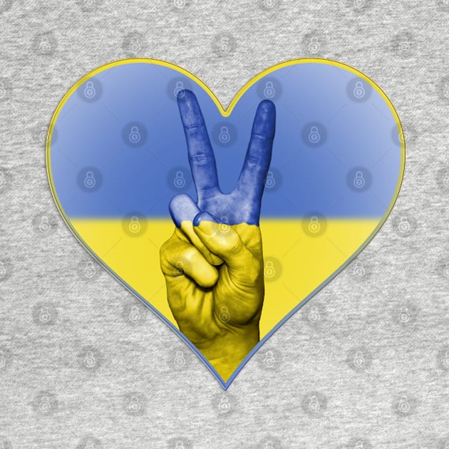 Ukrainian flag inside a heart by tashashimaa